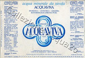 ACQUAVIVA Sorgenti di (analisi 1973) VE Friz 0,92 L    [010408]