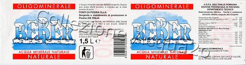 Beber, Sorgente Doppio (analisi 2005) PET Nat 1,5 L [160605]