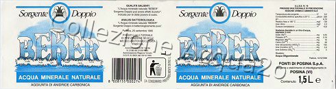 Beber, Sorgente Doppio (analisi 1995) PET Friz 1,5 L [160605]