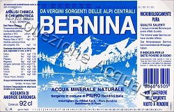 Bernina (analisi 1999) label blue Friz vetro 0,92 L + 0,46 L