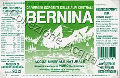 Bernina (analisi 1999) label green Friz vetro 0,92 L