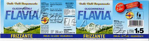 Flavia (analisi 2003) "Dalle Valli Bergamasche - Sodio 0,00007% - Indicata per le diete povere di sodio" PET Friz 1,5 L 