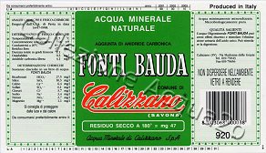 Fonti Bauda (analisi 1998) -etichetta verde- vetro Friz 0,92 L