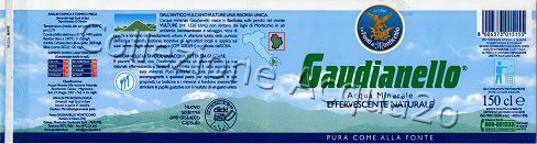 Gaudianello (analisi 2002) etichetta plastificata - PET Nat 1,5 L + 0,5 L