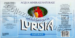 Fonte S. Barbara di Lurisia (analisi 2000)  vetro Nat 1,0 L