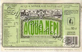 Acqua di Nepi (analisi 1988) VE Nat 0,92 L