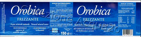 Orobica (analisi 2000) -etichetta con 2 bande bianche lato sup e inf, A.S.L....Dipartimento..., Laboratorio... su 3 righe- PET Friz 1,5