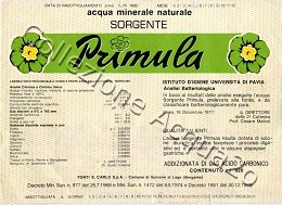 Sorgente Primula (analisi 1977) vetro Friz 0,92 L