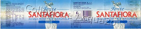 Fonte Santafiora (analisi 1994) PET Friz 1,5 L