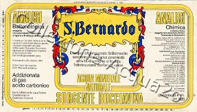 S.Bernardo, Sorgente Rocciaviva (analisi 1997) vetro Friz 0,92 L