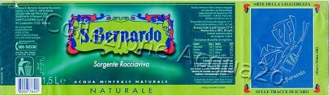 S. Bernardo, Sorgente Rocciaviva (analisi 2001) - serie "Arte della Leggerezza: Sulle tracce di Icaro" - pet Nat 1,5 L