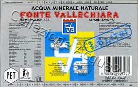 Fonte Vallechiara (analisi 1988) -Tipografia CRE - fondo grigio - PET Friz 1,5 L   [130909]